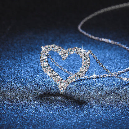 [LunaMar]ROMANTIC HEART MOISSANITE PENDANT NECKLACE