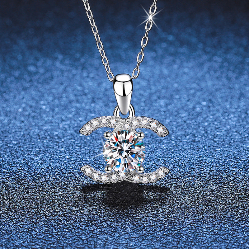 [LunaMar]CLASSIC INTERLOCKING MOISSANITE PENDANT NECKLACE