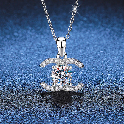 [LunaMar]CLASSIC INTERLOCKING MOISSANITE PENDANT NECKLACE