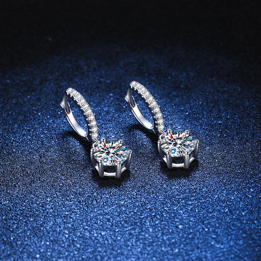[LunaMar]CLASSIC 6-PRONG MOISSANITE DROP EARRINGS