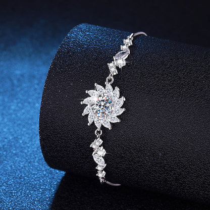 [LunaMar]RADIANT SUNFLOWER MOISSANITE BRACELET