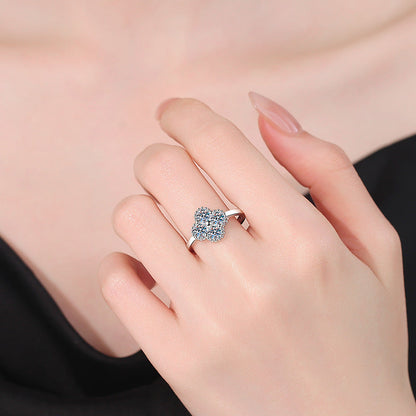 [LunaMar]ELEGANT FOUR-LEAF CLOVER MOISSANITE RING