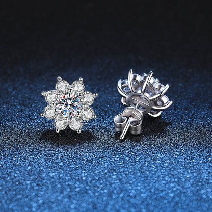 [LunaMar]RADIANT SUNFLOWER MOISSANITE STUD EARRINGS