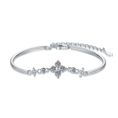 [LunaMar]CLOVER & TWIN-STAR MOISSANITE BRACELET