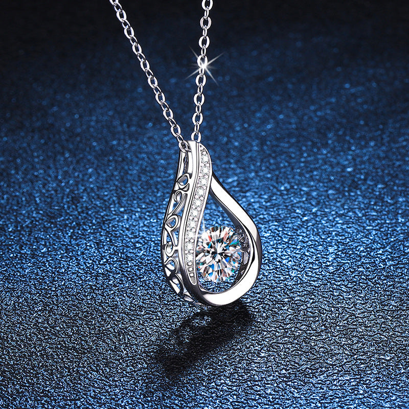 [LunaMar]DANCING WATER DROP MOISSANITE NECKLACE
