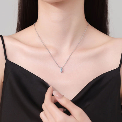 [LunaMar]SOPHISTICATED MARQUISE-CUT MOISSANITE PENDANT NECKLACE