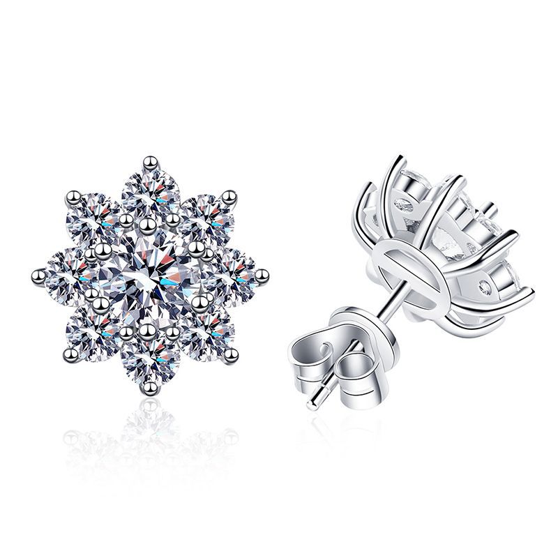 [LunaMar]RADIANT SUNFLOWER MOISSANITE STUD EARRINGS