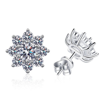 [LunaMar]RADIANT SUNFLOWER MOISSANITE STUD EARRINGS