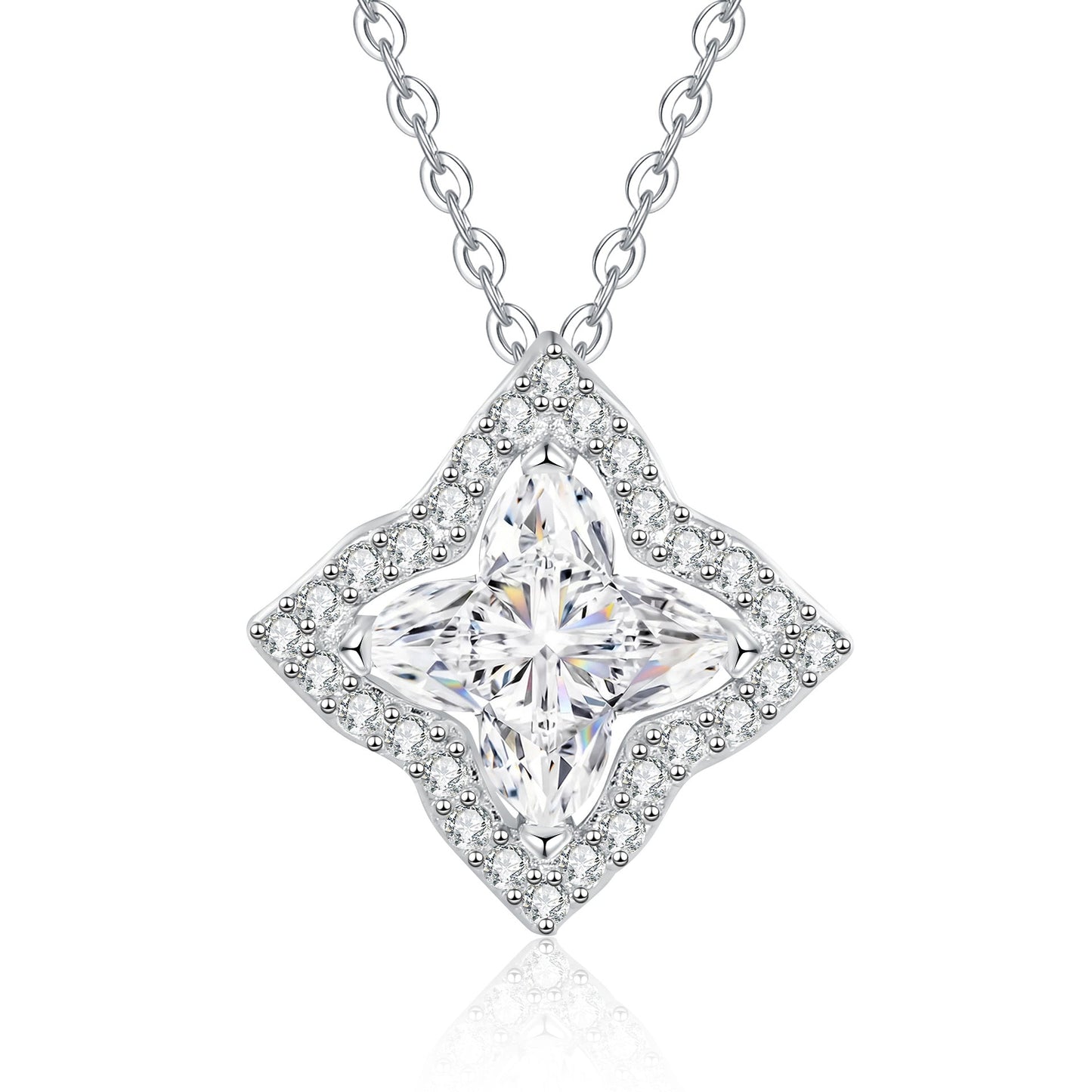 [LunaMar]STAR-CLOVER MOISSANITE NECKLACE
