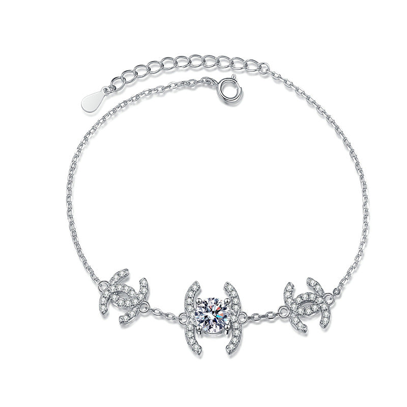 [LunaMar]CLASSIC INTERLOCKING MOISSANITE BRACELET