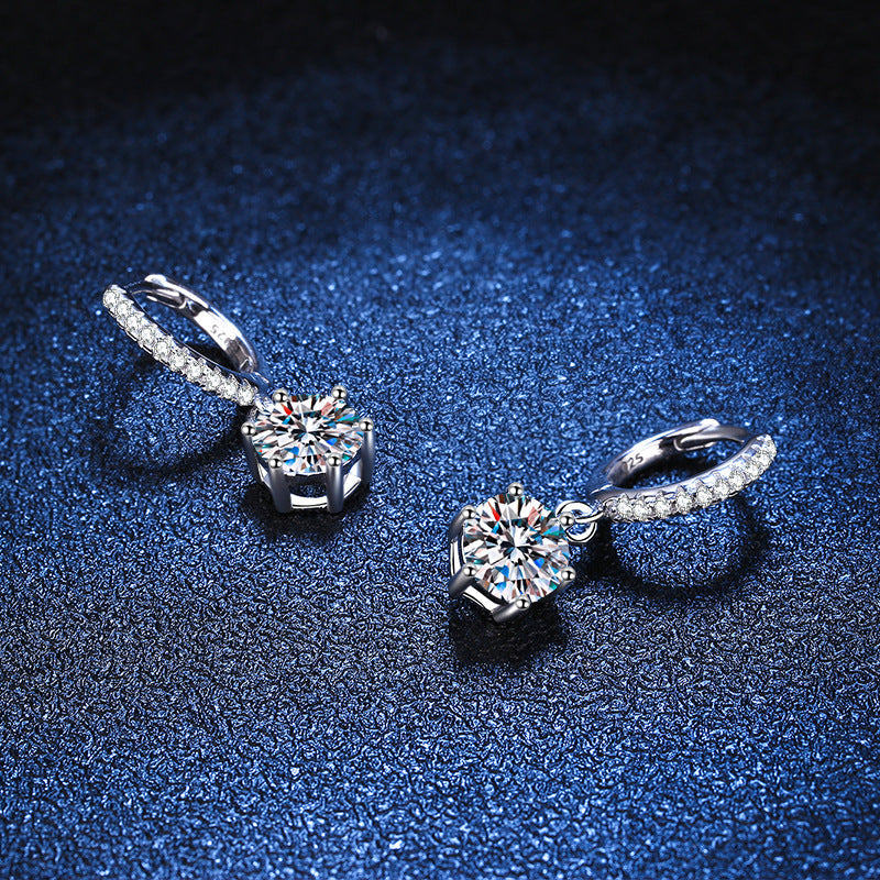 [LunaMar]CLASSIC 6-PRONG MOISSANITE DROP EARRINGS