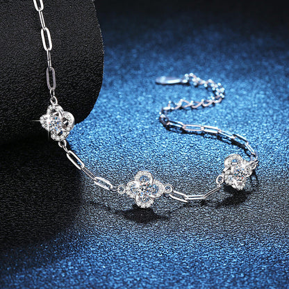 [LunaMar]TRIPLE-CLOVER MOISSANITE BRACELET
