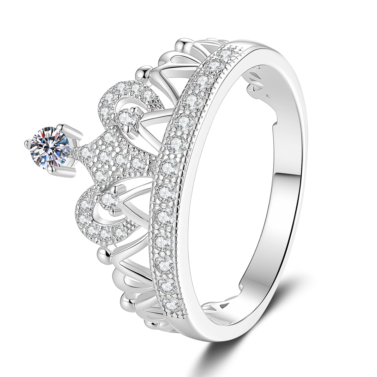 [LunaMar]DREAMY CROWN MOISSANITE RING - 1.2CT ELEGANT PRINCESS STYLE