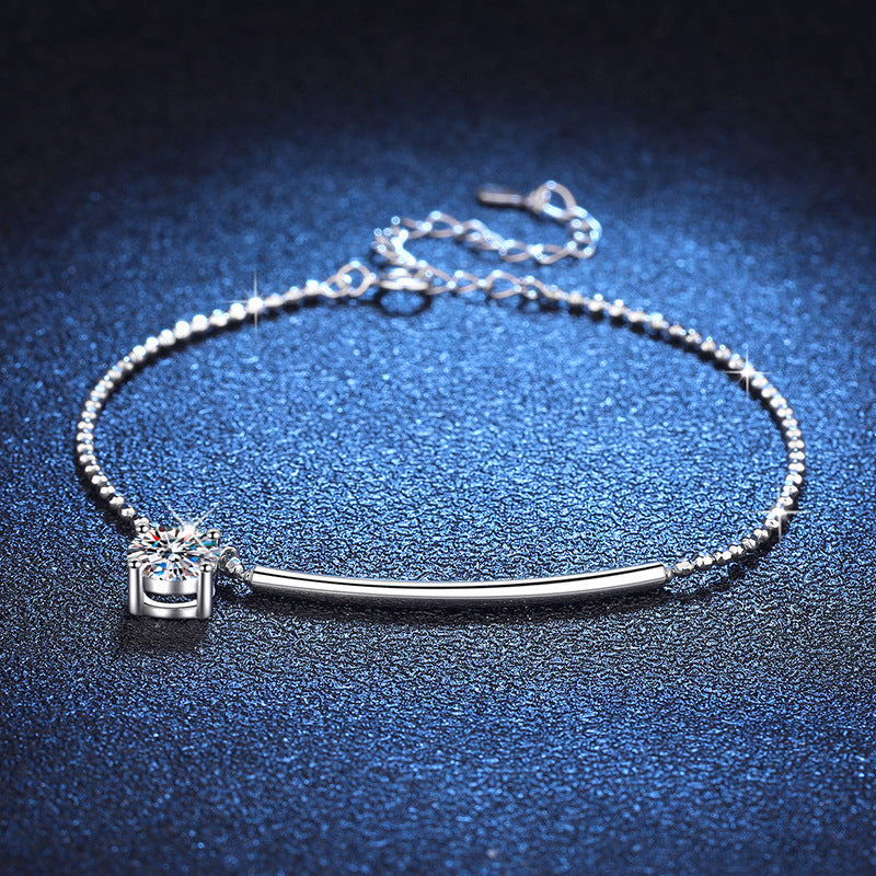 [LunaMar]ELEGANT HALF-MOON CURVE MOISSANITE BRACELET