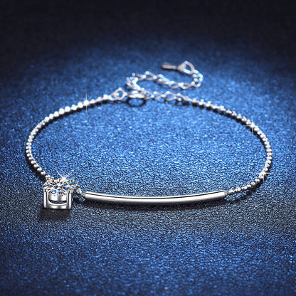 [LunaMar]ELEGANT HALF-MOON CURVE MOISSANITE BRACELET