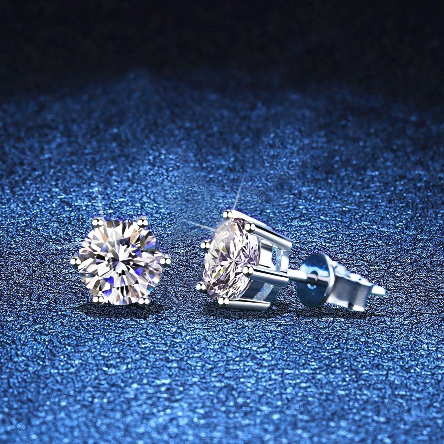 [LunaMar]SIX-PRONG MOISSANITE EARRINGS