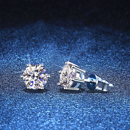 [LunaMar]SIX-PRONG MOISSANITE EARRINGS