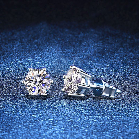 [LunaMar]SIX-PRONG MOISSANITE EARRINGS