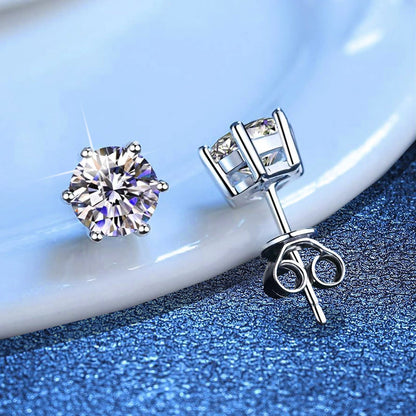 [LunaMar]SIX-PRONG MOISSANITE EARRINGS