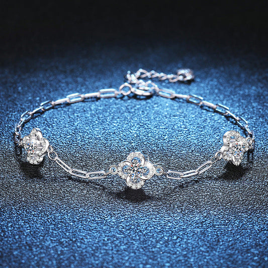 [LunaMar]TRIPLE-CLOVER MOISSANITE BRACELET
