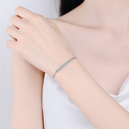 [LunaMar]SMILING CURVE MOISSANITE BRACELET