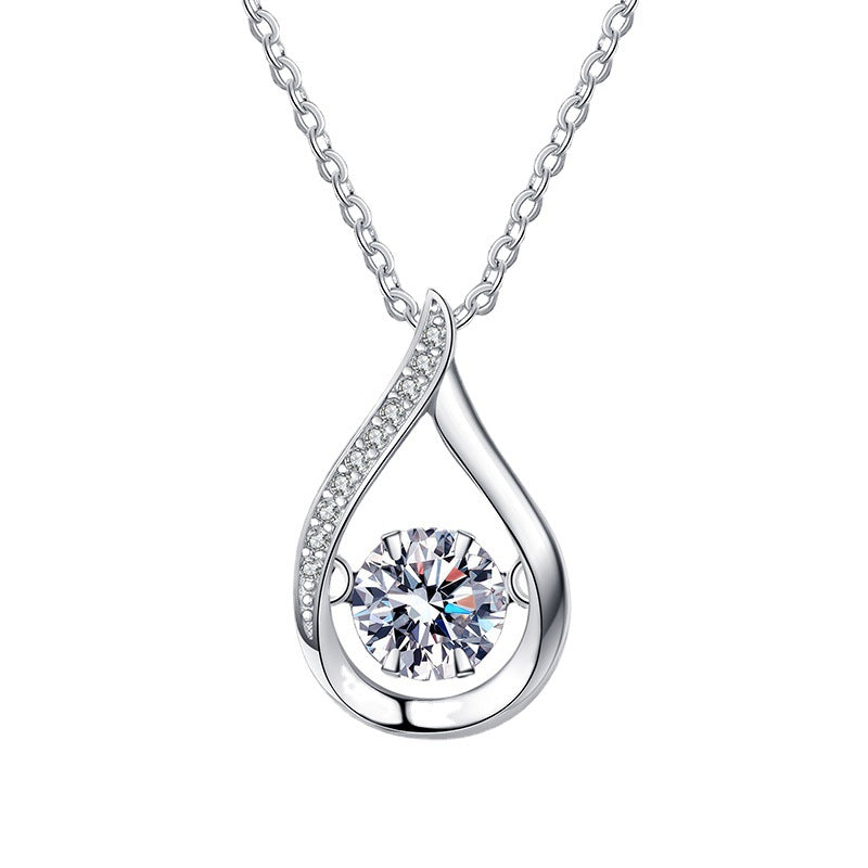 [LunaMar]DANCING WATER DROP MOISSANITE NECKLACE