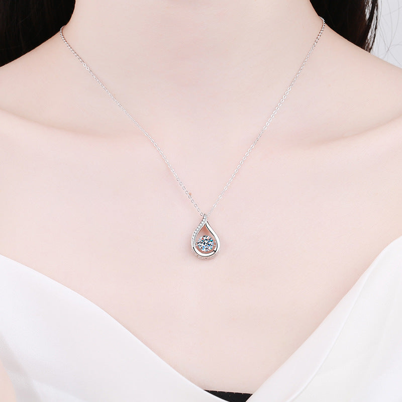 [LunaMar]DANCING WATER DROP MOISSANITE NECKLACE
