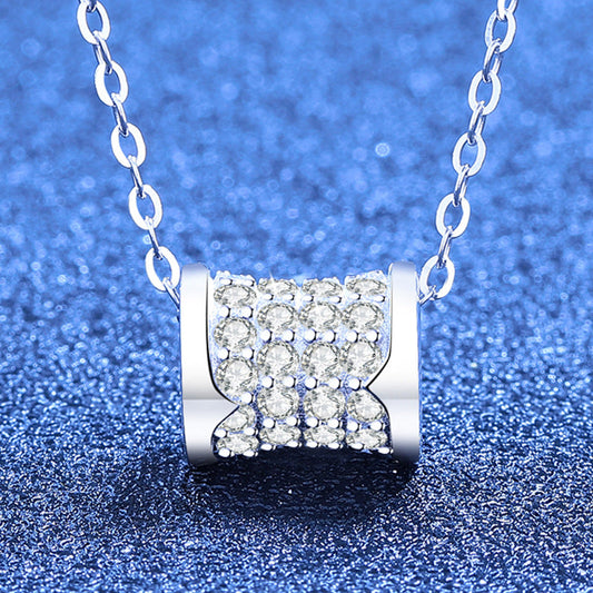 [LunaMar]FULL-PAVE "HOURGLASS" MOISSANITE NECKLACE