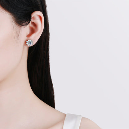 [LunaMar]RADIANT SUNFLOWER MOISSANITE STUD EARRINGS