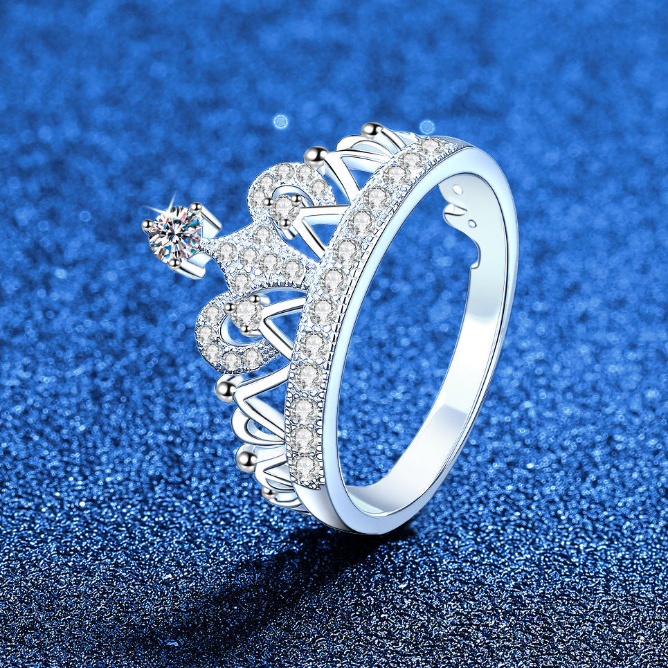 [LunaMar]DREAMY CROWN MOISSANITE RING - 1.2CT ELEGANT PRINCESS STYLE