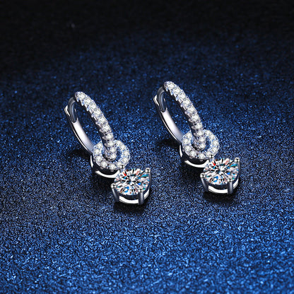 [LunaMar]INTERLOCKING DOUBLE RING MOISSANITE DROP EARRINGS
