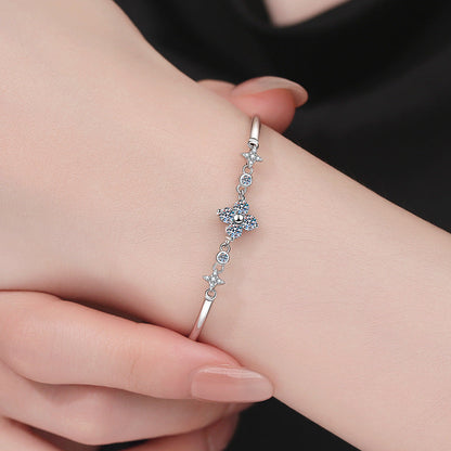 [LunaMar]CLOVER & TWIN-STAR MOISSANITE BRACELET