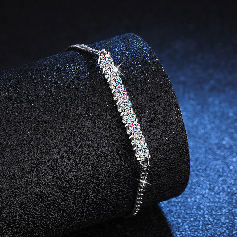 [LunaMar]SMILING CURVE MOISSANITE BRACELET