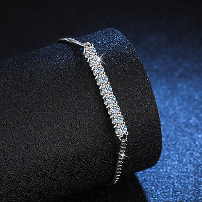 [LunaMar]SMILING CURVE MOISSANITE BRACELET