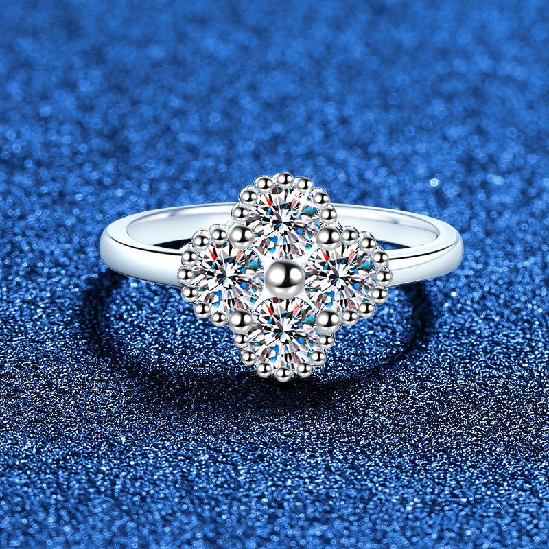 [LunaMar]ELEGANT FOUR-LEAF CLOVER MOISSANITE RING