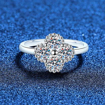 [LunaMar]ELEGANT FOUR-LEAF CLOVER MOISSANITE RING