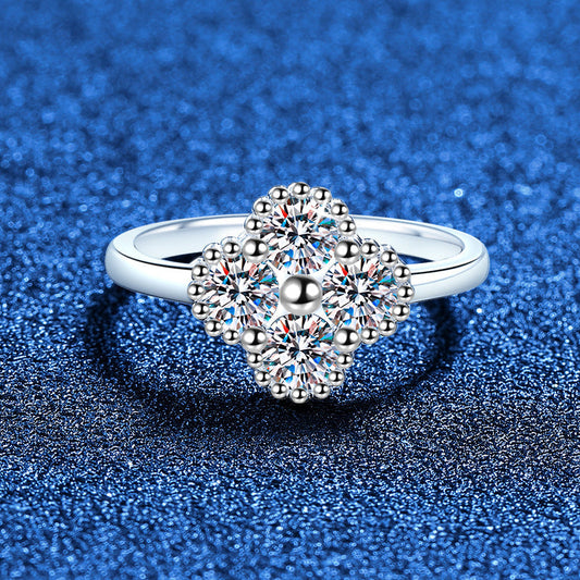 [LunaMar]ELEGANT FOUR-LEAF CLOVER MOISSANITE RING