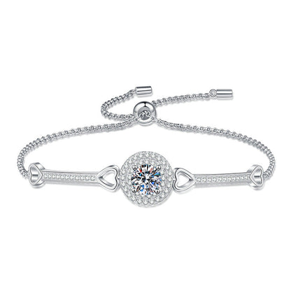 [LunaMar]INTERLOCKING HEART & CIRCLE MOISSANITE BRACELET