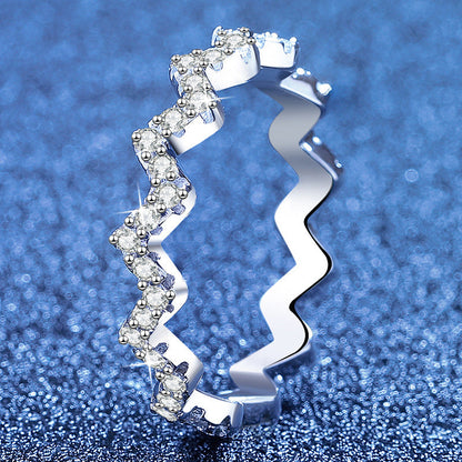 [LunaMar]CHIC WAVY MOISSANITE ETERNITY RING