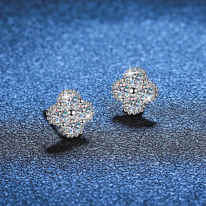 [LunaMar]ELEGANT FOUR-LEAF CLOVER MOISSANITE STUD EARRINGS