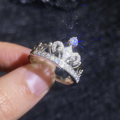 [LunaMar]DREAMY CROWN MOISSANITE RING - 1.2CT ELEGANT PRINCESS STYLE
