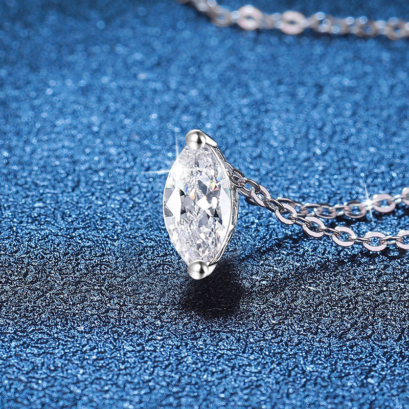 [LunaMar]SOPHISTICATED MARQUISE-CUT MOISSANITE PENDANT NECKLACE