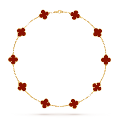[LunaMar]CLASSIC LUCKY 10-MOTIF CLOVER NECKLACE GOLD COLLECTION