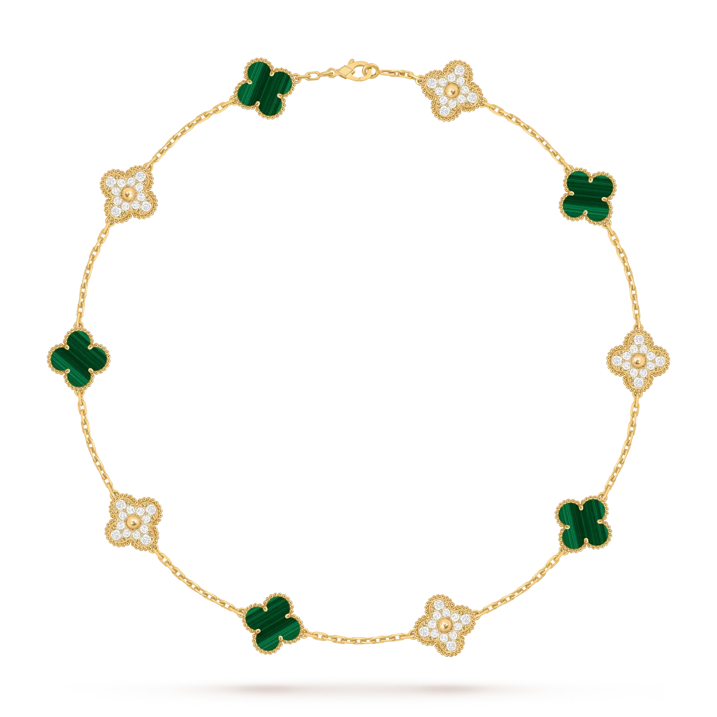 [LunaMar]CLASSIC LUCKY 10-MOTIF CLOVER NECKLACE GOLD COLLECTION