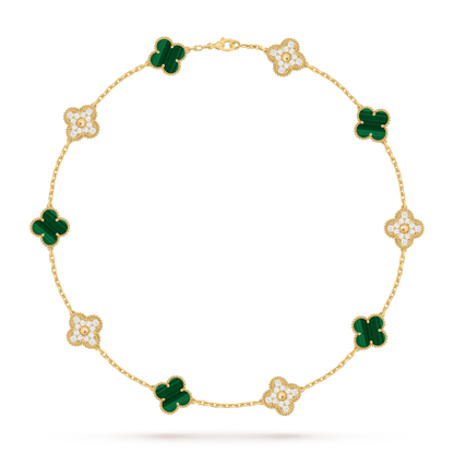 [LunaMar]CLASSIC LUCKY 10-MOTIF CLOVER NECKLACE GOLD COLLECTION