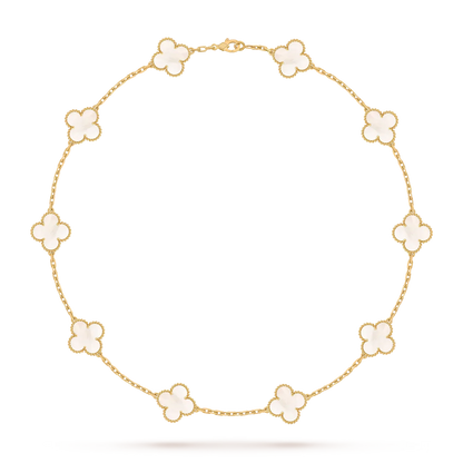[LunaMar]CLASSIC LUCKY 10-MOTIF CLOVER NECKLACE GOLD COLLECTION