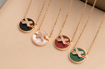 [LunaMar]JEUX DE ROSE GOLD DIAMOND NECKLACE