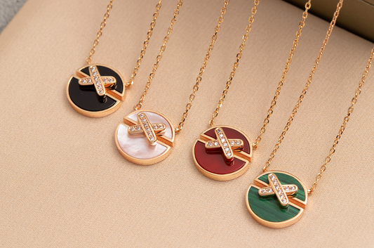 [LunaMar]JEUX DE ROSE GOLD DIAMOND NECKLACE