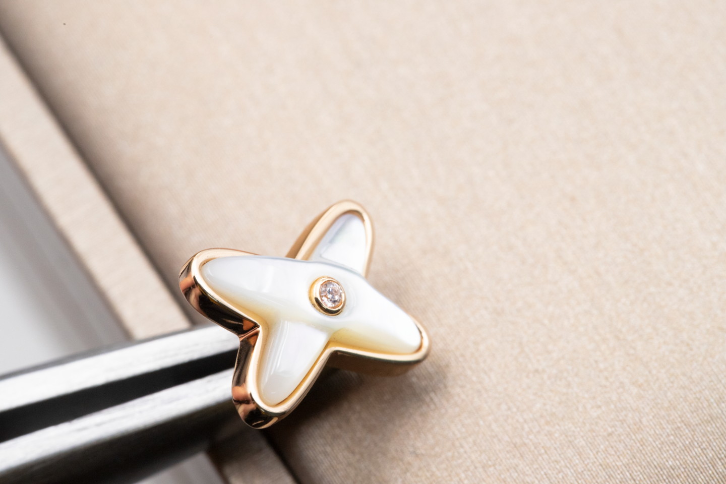 [LunaMar]JEUX DE WHITE MOP ROSE GOLD DIAMOND EARRINGS