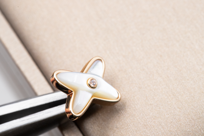[LunaMar]JEUX DE WHITE MOP ROSE GOLD DIAMOND EARRINGS